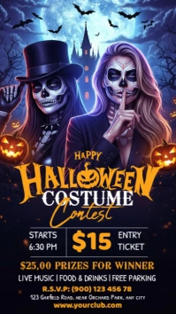 Illustrative Halloween Night Party Instagram Story template