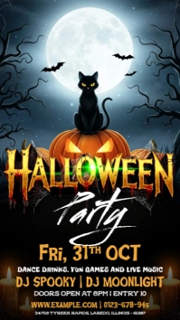 Illustrative Halloween Night Party Instagram Story Instagram-Story template