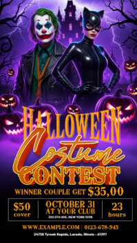 Black Halloween Costume Contest Instagram Story Template