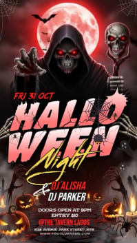 Sort Halloween Club Night เรื่องราวบน Instagram Template