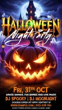 Purple Halloween Night Party Instagram Story Template