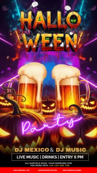 Illustrative Halloween Night Party Instagram Story template