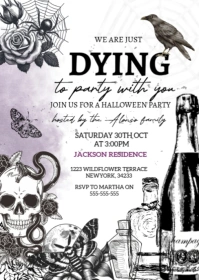Illustrative Halloween Party A6 template