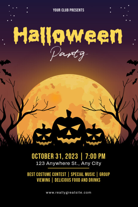Illustrative Halloween Party Poster Template | PosterMyWall