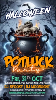 Черный Halloween Party Instagram-Story Template