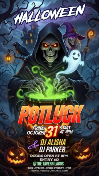 Illustrative Halloween Potluck Instagram Story template