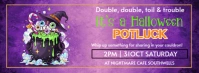 Illustrative Halloween Potluck Invitation Facebook Cover Photo template