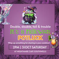Illustrative Halloween Potluck Invitation  Instagram Post template