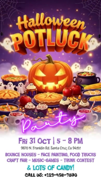 Illustrative Halloween Potluck Party Instagram Story template
