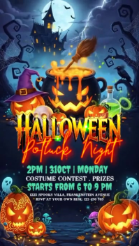 Illustrative Halloween Potluck Party Instagram Story template