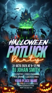 Illustrative Halloween Potluck Party Instagram Story template