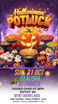 Illustrative Halloween Potluck Party Instagram Story template