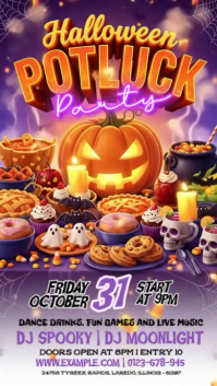 Illustrative Halloween Potluck Party Instagram Story template