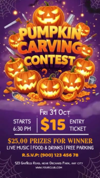 Illustrative Halloween Pumpkin Carving Contest Instagram Story template