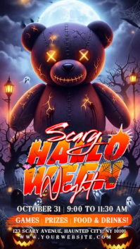 Пурпурный Halloween Party Instagram Story Template