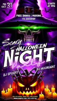 Illustrative Halloween Scary Night Instagram Story template