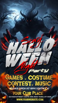 Illustrative Halloween Scary Night Instagram Story template