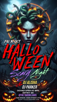 Illustrative Halloween Scary Night Instagram Story template