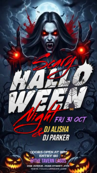 Illustrative Halloween Scary Night Instagram Story template
