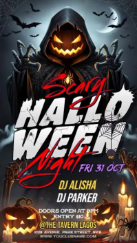 Illustrative Halloween Scary Night Instagram Story template