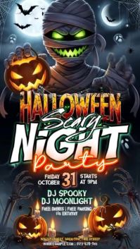 Illustrative Halloween Scary Night Instagram Story template
