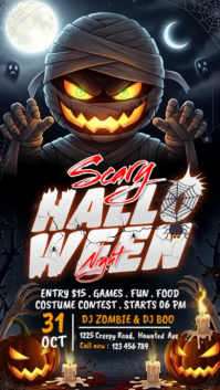 Illustrative Halloween Scary Night Instagram Story template