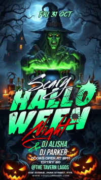 Illustrative Halloween Scary Night Party Instagram Story template