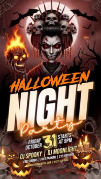 Illustrative Halloween Scary Night Party Instagram Story template