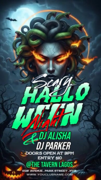 Illustrative Halloween Scary Night Party Instagram Story template