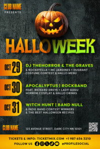 Illustrative Halloween Schedule Poster HalloWeek Event Template Iphosta