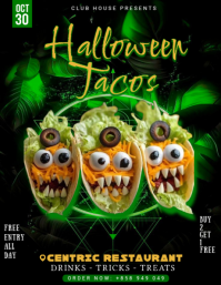 Illustrative Halloween Tacos Flyer (us Letter) template