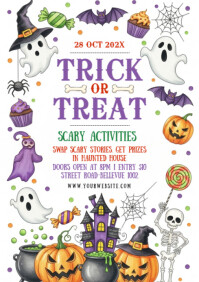 Blanco Halloween Trick or Treat A4 Template