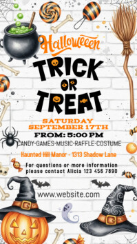 White Halloween Trick or Treat Indaba yaku-Instagram Template