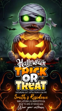 Illustrative Halloween Trick Or Treat Instagram Story template