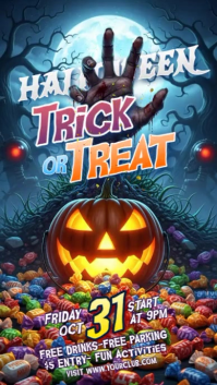 Illustrative Halloween Trick Or Treat Instagram Story template