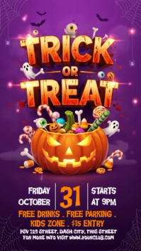 Illustrative Halloween Trick Or Treat Instagram Story template