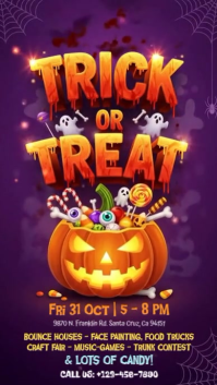 Illustrative Halloween Trick Or Treat Instagram Story template