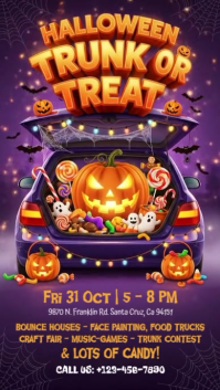 Illustrative Halloween Trunk Or Treat Instagram Story template