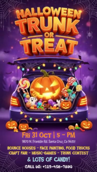 Illustrative Halloween Trunk Or Treat Instagram Story template