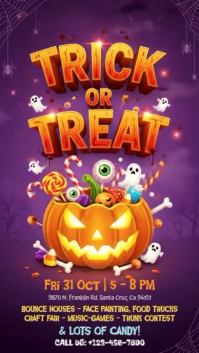 Illustrative Halloween Trunk Or Treat Instagram Story template