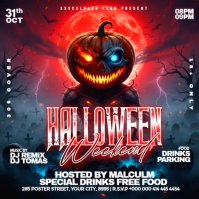Illustrative Halloween Weekend Night Party Instagram Post Wpis na Instagrama template