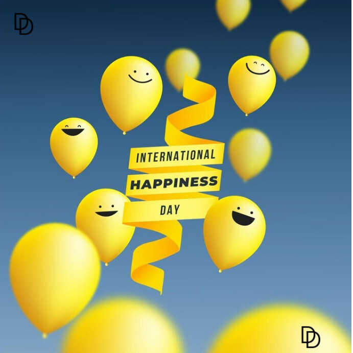 Illustrative Happiness Day Instagram Post Template | PosterMyWall