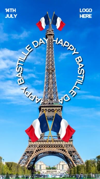 Illustrative Happy Bastille Day Template  Instagram Story