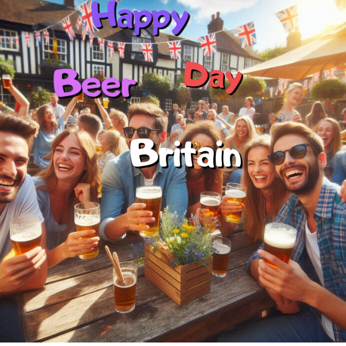 Illustrative Happy Beer Day Britain  Instagram Post template