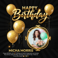 Illustrative Happy Birthday Square (1:1) template