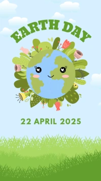 Illustrative Happy Earth Day Instagram Story Indaba yaku-Instagram template