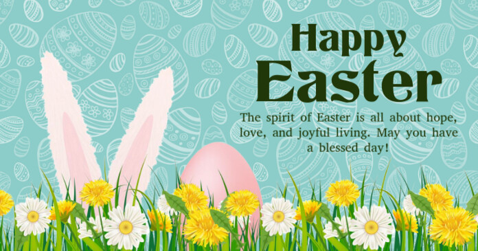 Illustrative Happy Easter Facebook Shared Image template