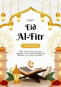 Illustrative Happy Eid Al-Fitr Poster A3 template