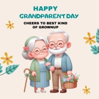 Illustrative Happy Grandparent Day Design Tem Instagram na Post template