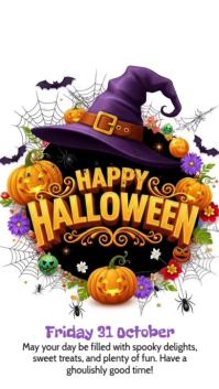 Illustrative Happy Halloween Day Digital Display (9:16) template